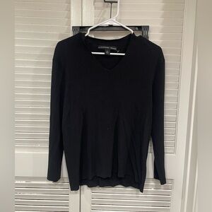 Josephine Chaus black ribbed pullover size Large